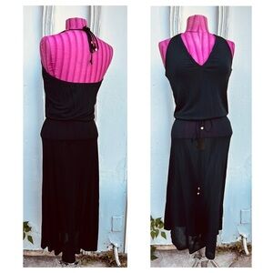 Banana Republic XS Backless Halter Black Dress XS